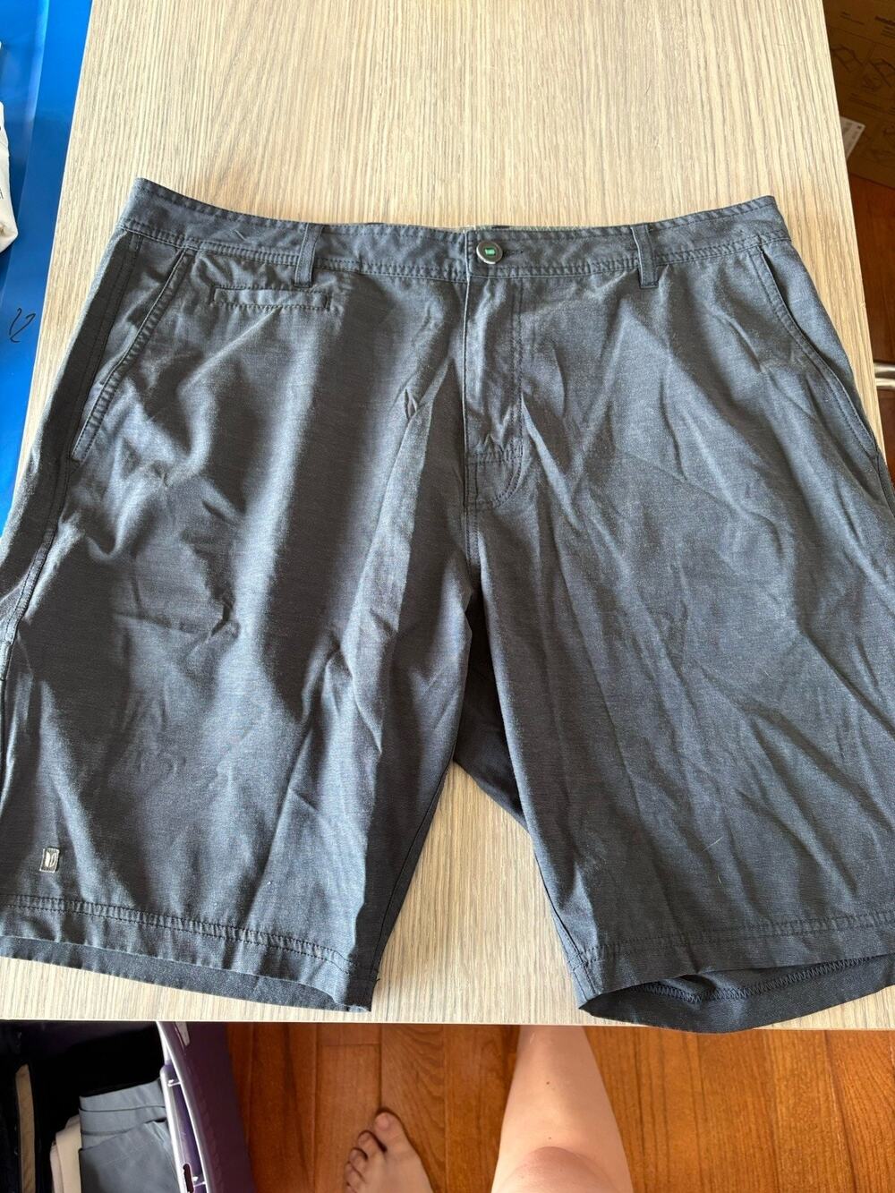 Linksoul Shirts Men’s 36 Grey Blue Golf Casual Chino Boardwalker Shorts